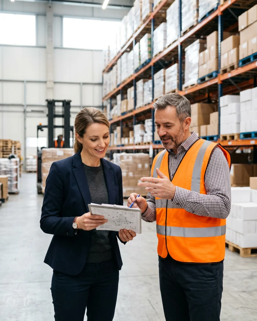 ERP consultant meeting with a department lead to document the current workflow
