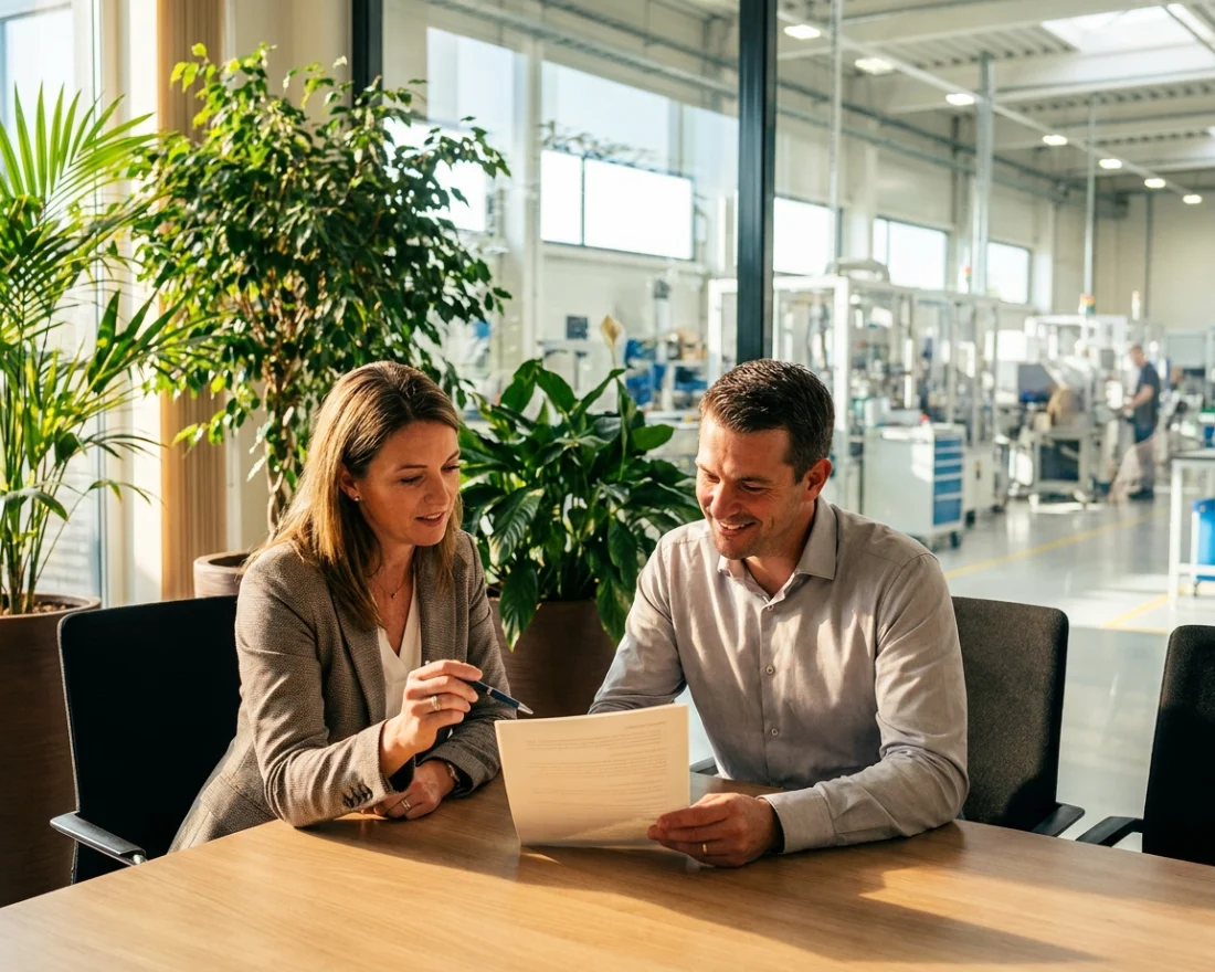 Reviewing a printed cost-estimate report during implementation scoping